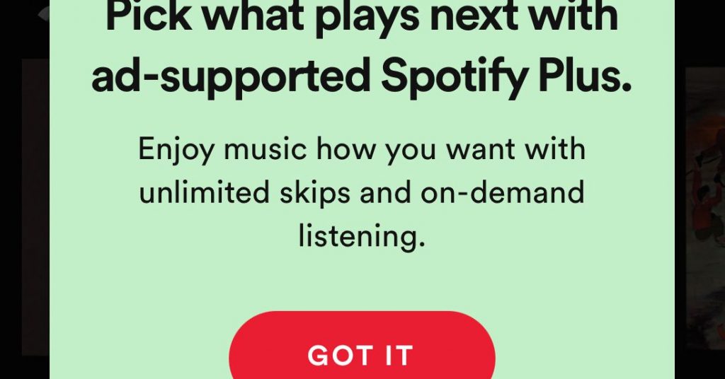 Spotify está probando una capa publicitaria inferior que cuesta $ 0,99 por mes