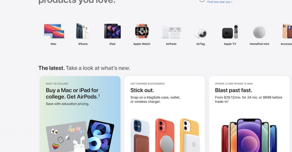 Apple lanzó un importante rediseño de su tienda online