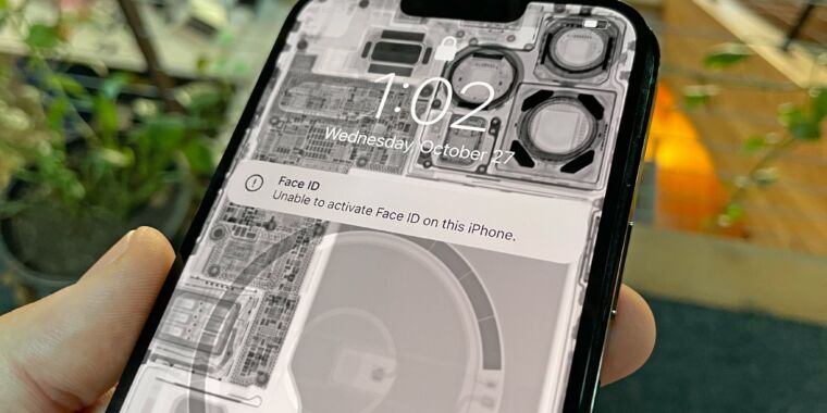 Apple ya no descifrará Face ID en un iPhone 13s reparado