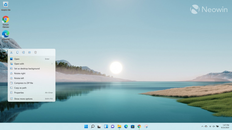Captura de pantalla de un menú contextual para un archivo de imagen en el escritorio de Windows 11