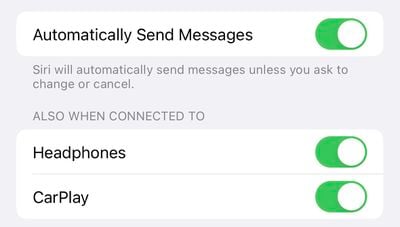Configuración del iPhone 14 Pro Mensajes automáticos de Siri